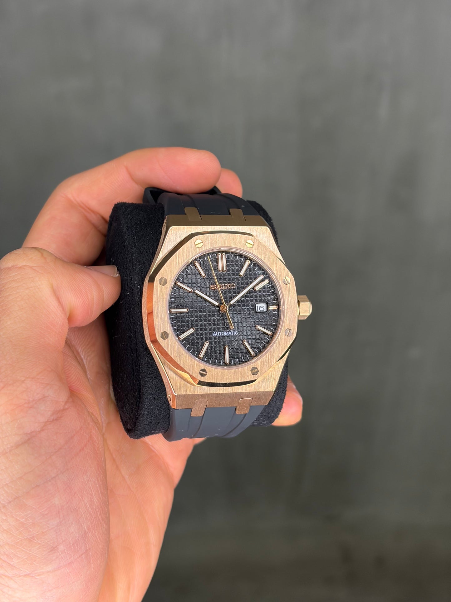 Rose Gold and Black Dial Royal Oak - Seiko Mod
