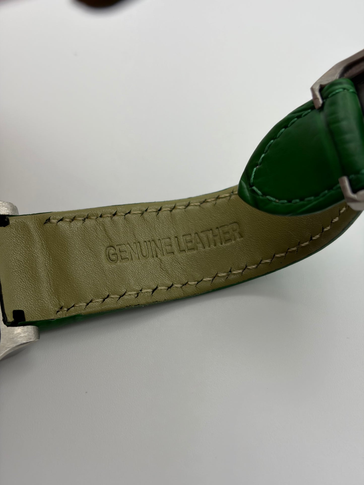 Santos Green Leather Bracelet- Seiko Mod