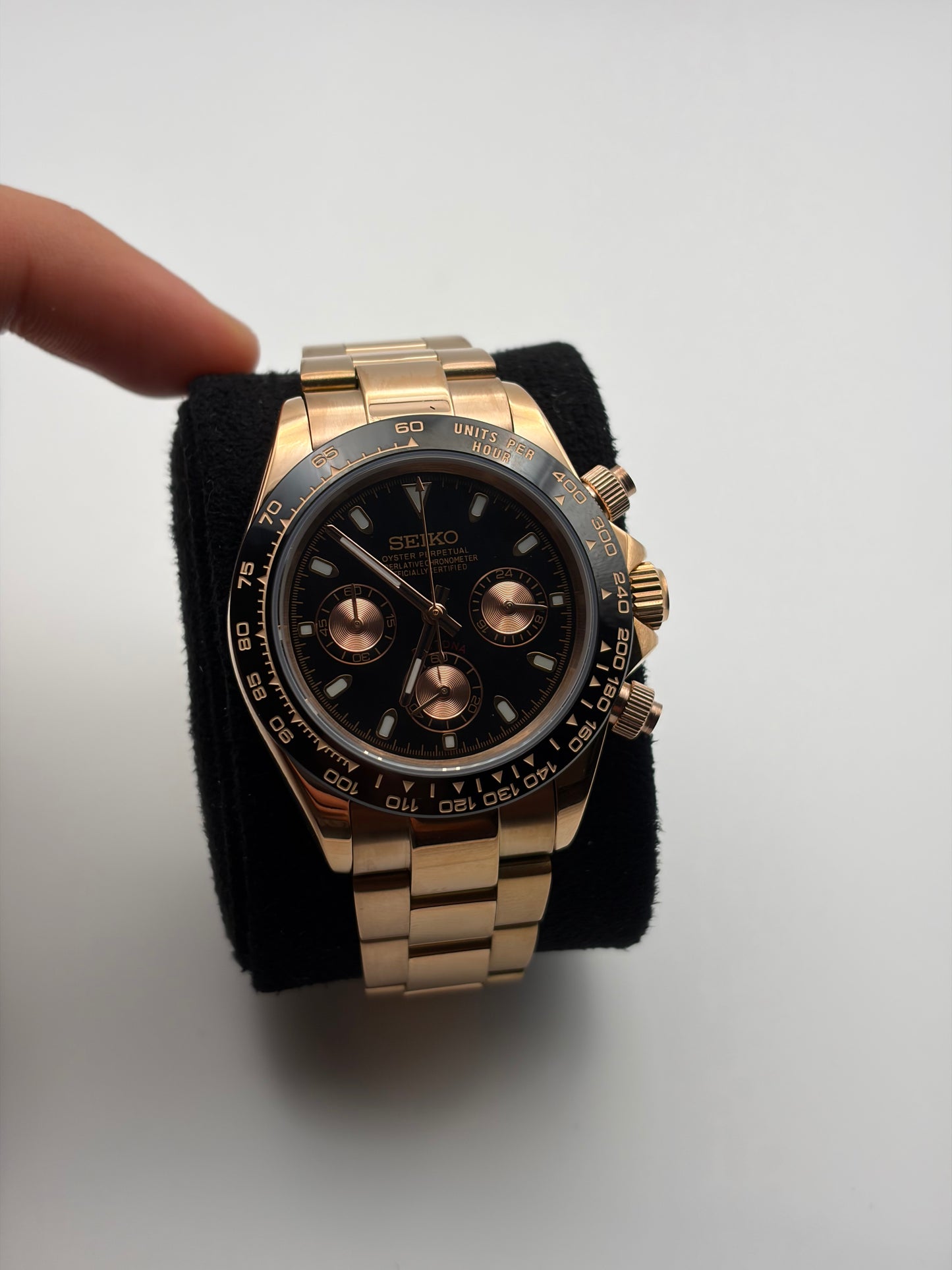 Daytona Rose gold & Black - Seiko Mod