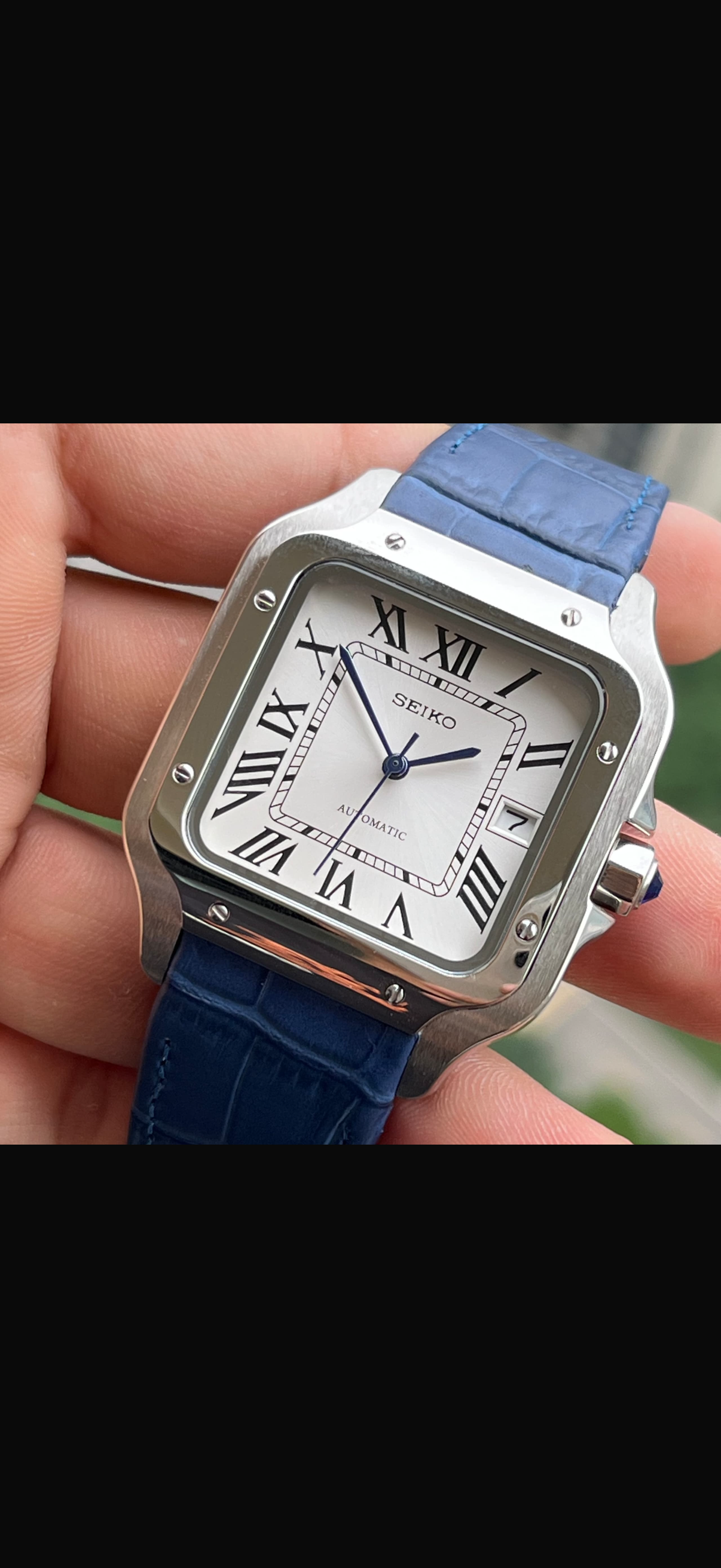 Bracelet bleu cuir santos