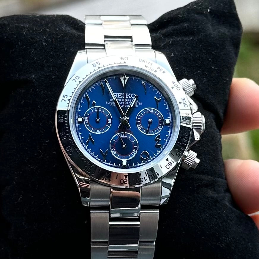 Ocean Blue Arabic Dial Daytona - Seiko Mod