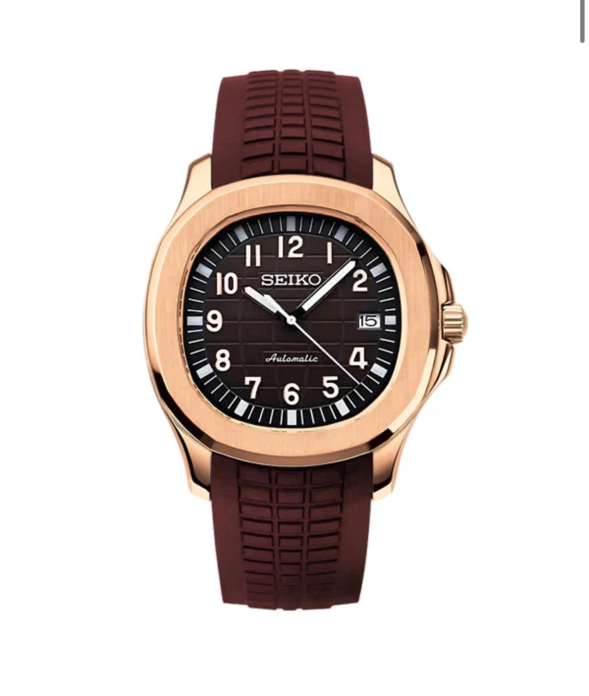 Rose Gold Chocolate brown Aquanaut - Seiko Mod