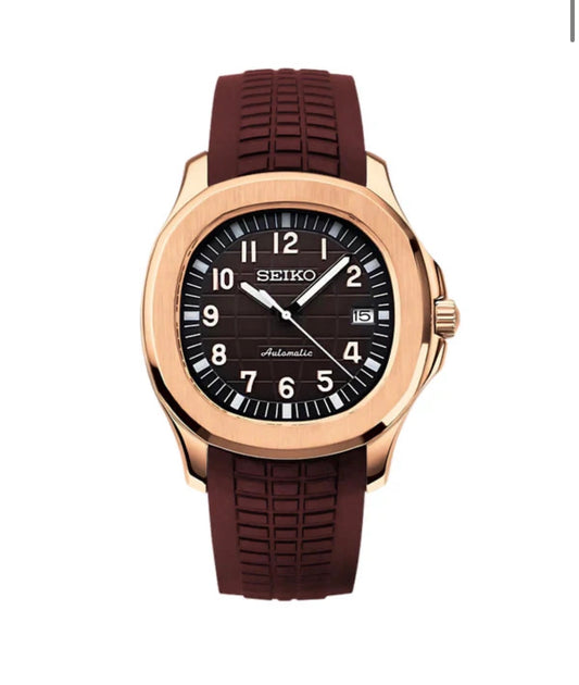 Rose Gold Chocolate brown Aquanaut - Seiko Mod