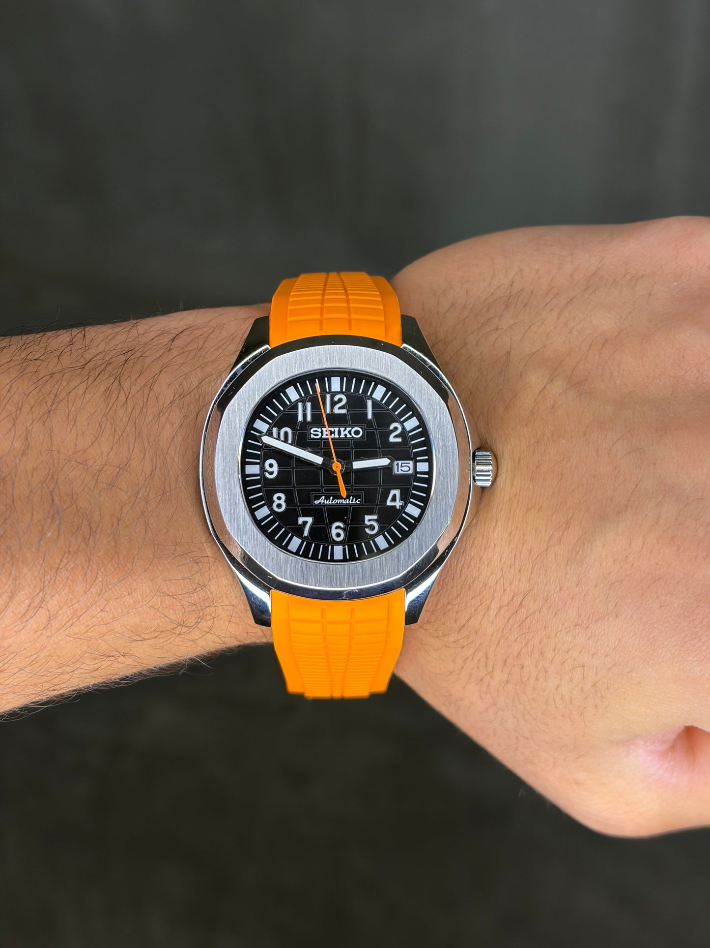 Orange & Black Aquanaut - Seiko Mod