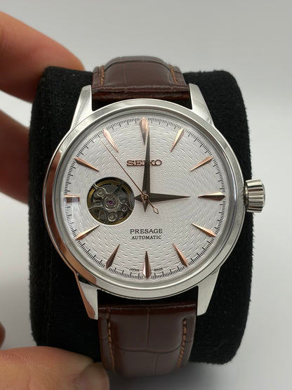 Presage marron et or rose - Seiko Mod