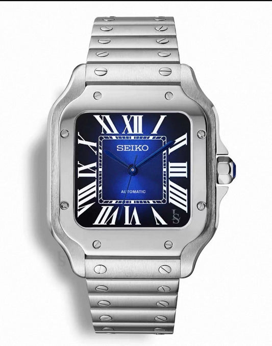 Santos Blue Ombre Dial - Seiko Mod