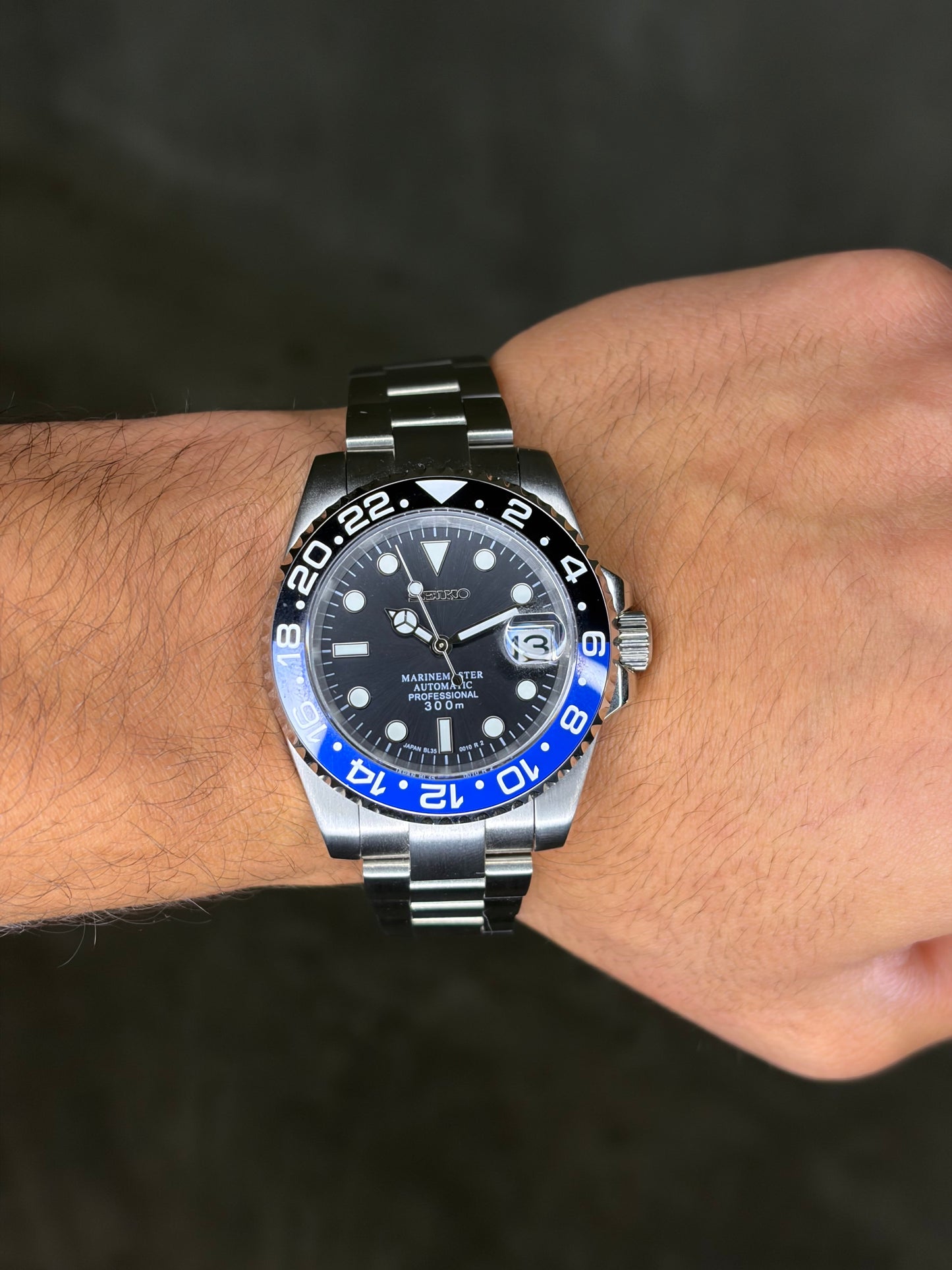 GMT Master II Batman Blue & Black bezel - Seiko Mod
