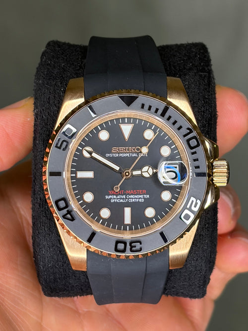 Yacht Master Oysterflex Rose Gold Case - Seiko Mod
