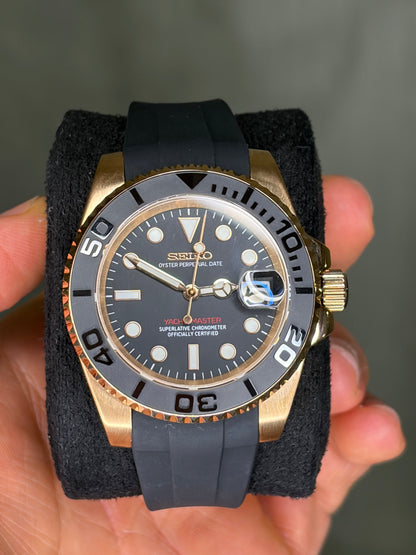 Yacht Master Oysterflex Rose Gold Case - Seiko Mod