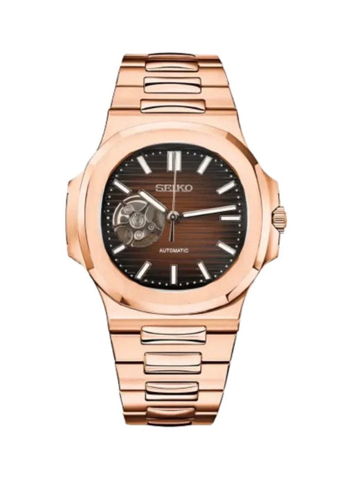 Nautilus Rose Gold Brown - Seiko Mod