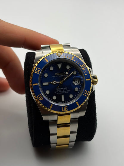 Submariner Two Tone Gold & Blue - Seiko Mod