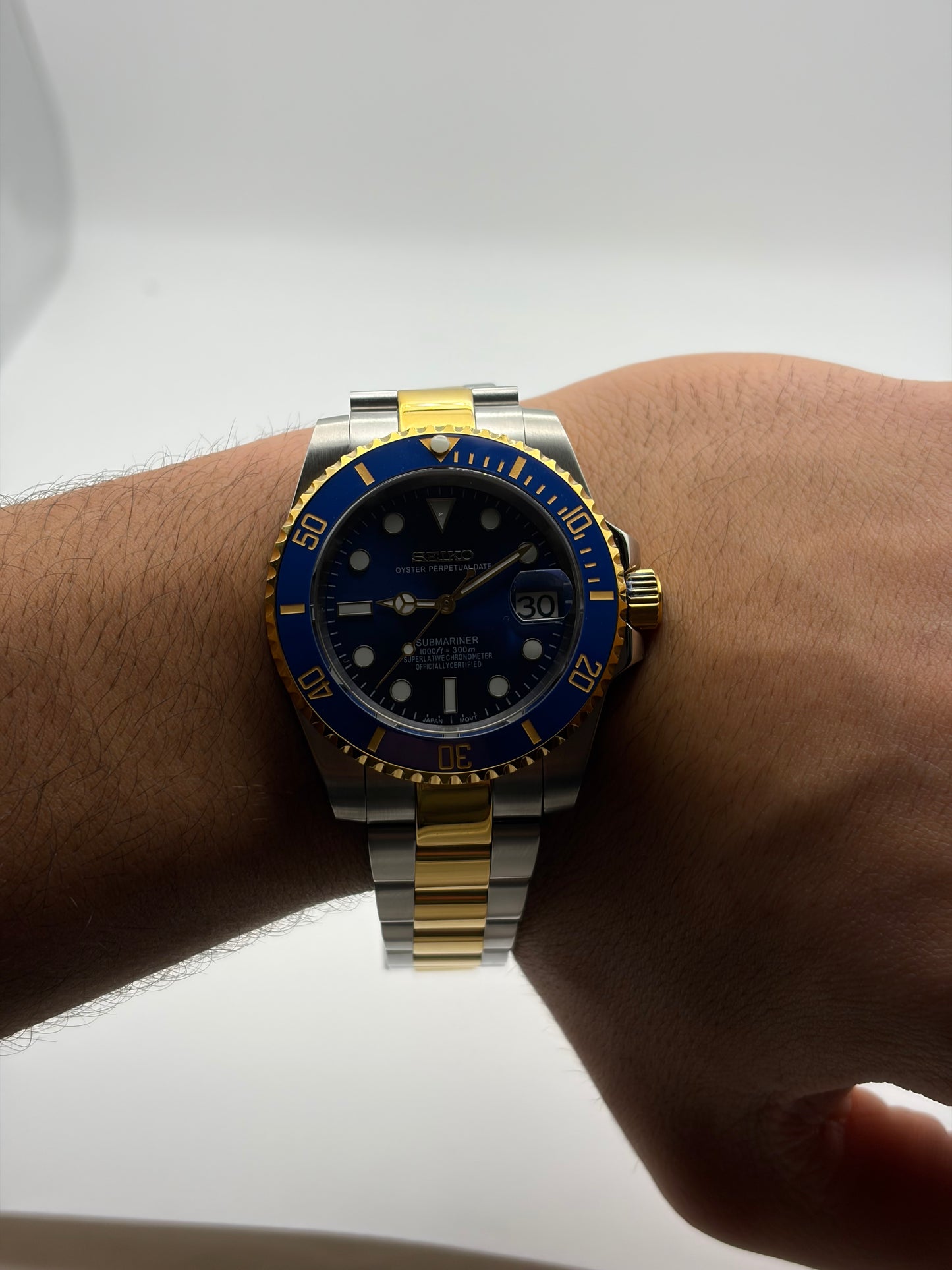 Submariner Two Tone Gold & Blue - Seiko Mod