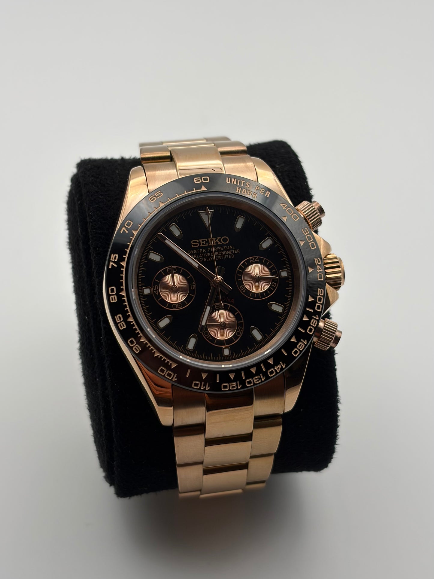 Daytona Rose gold & Black - Seiko Mod