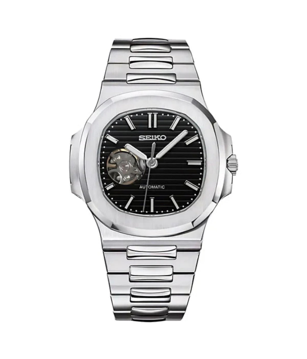 Nautilus Open Heart Black - Seiko Mod