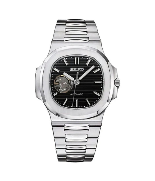 Nautilus Open Heart Black - Seiko Mod