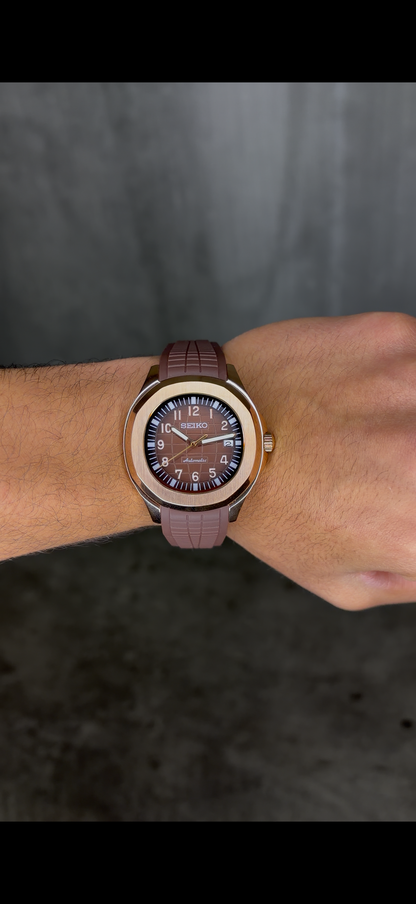 Rose Gold Chocolate brown Aquanaut - Seiko Mod