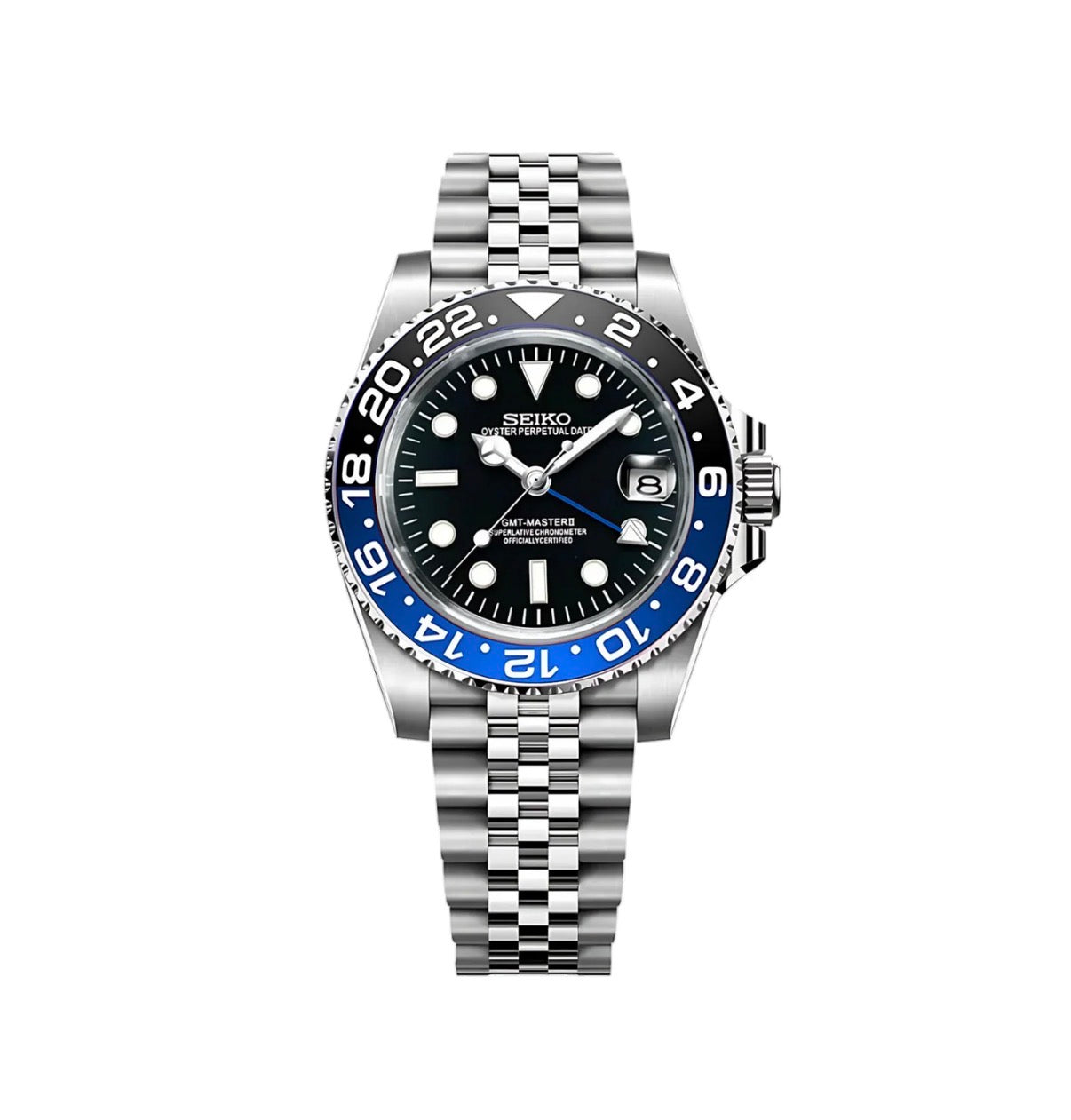 GMT MASTER II Batgirl Black & Blue bezel - Seiko Mod