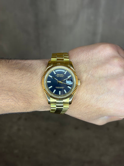 Gold & Black baguette dial DayDate - Seiko Mod