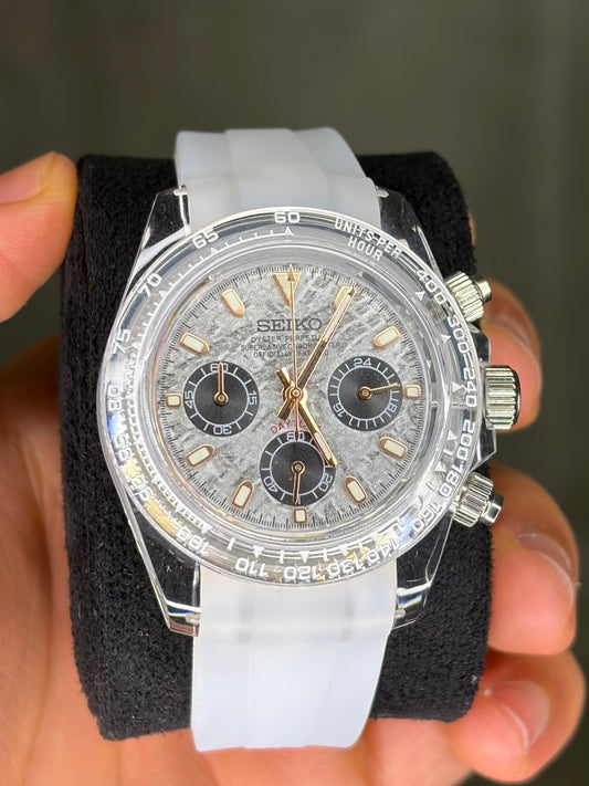 Clear case & Meteorite dial Daytona - Seiko Mod