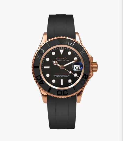 Yacht Master Oysterflex Rose Gold Case - Seiko Mod