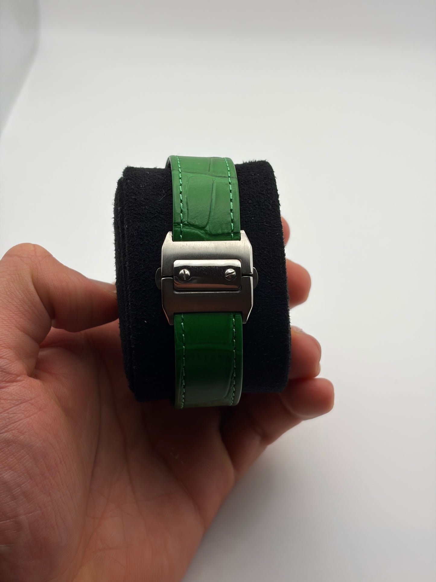 Santos Green Leather Bracelet- Seiko Mod