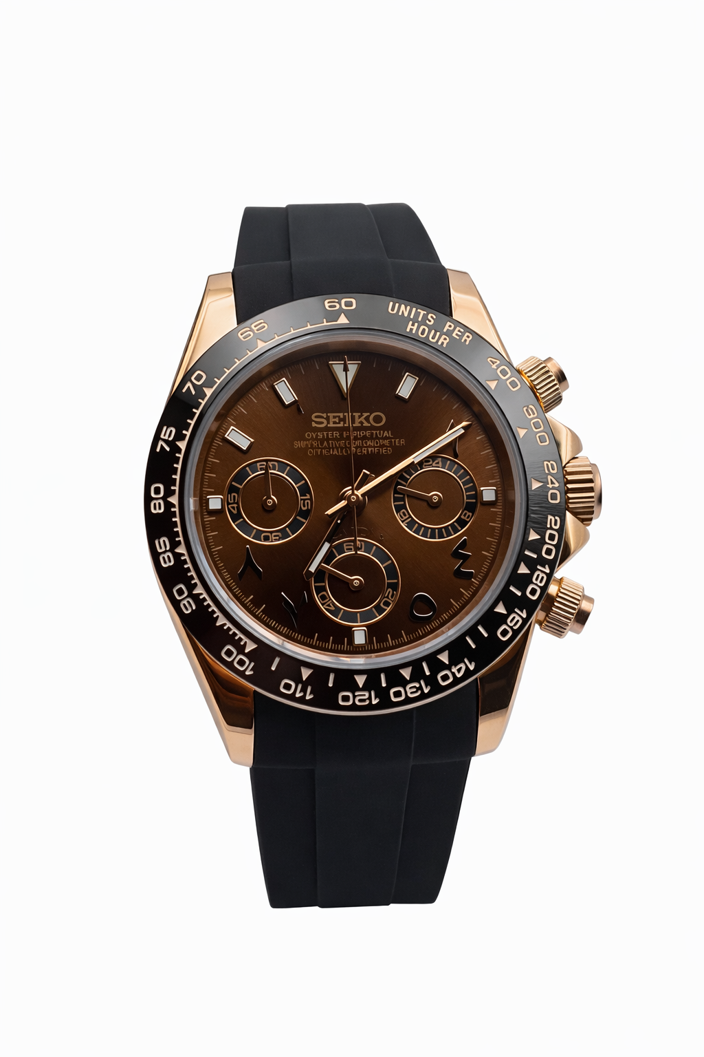 Daytona Rose Gold arabic numerals - Seiko Mod