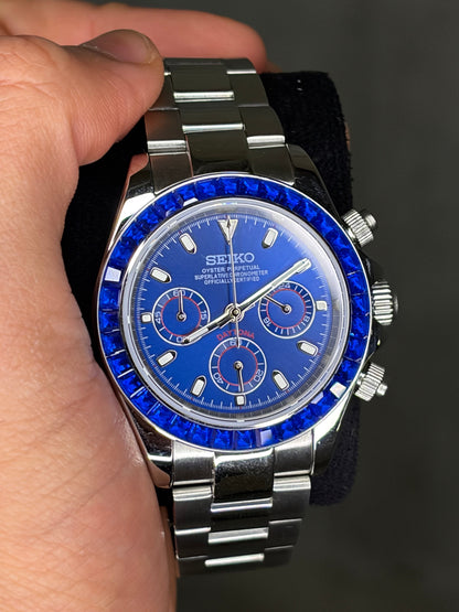 Daytona Emerald Bezel Blue Dial - Seiko Mod