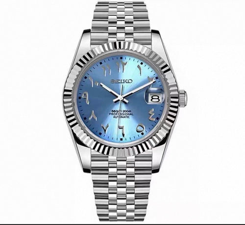 Datejust Sky Blue Arabic Numerals- Seiko Mod