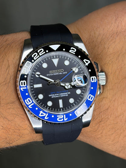 Batman GMT Master II oysterflex - Seiko Mod