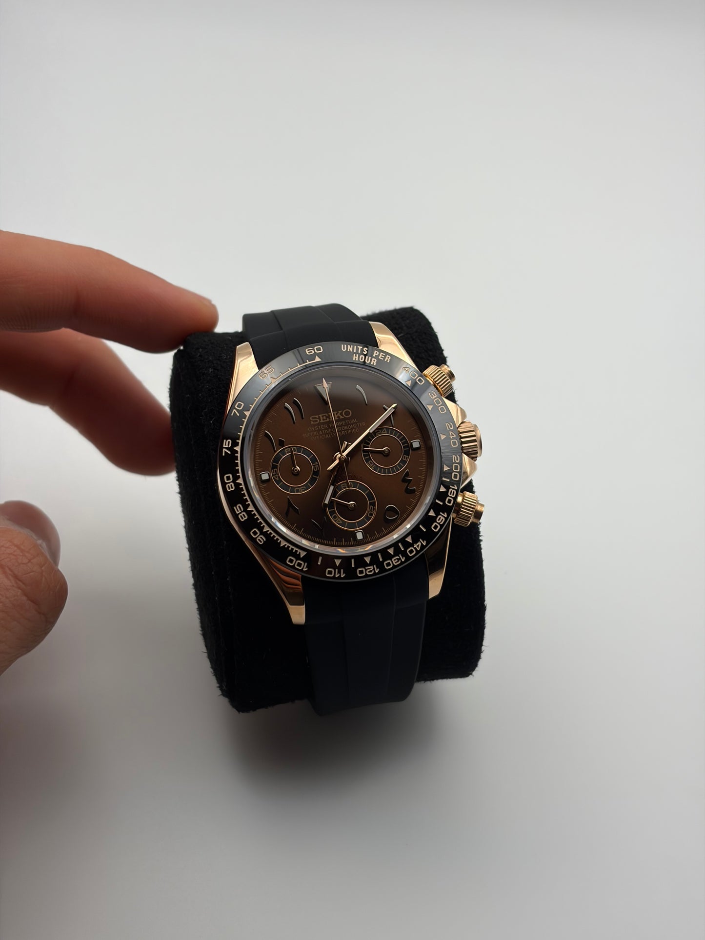 Daytona Rose Gold arabic numerals - Seiko Mod