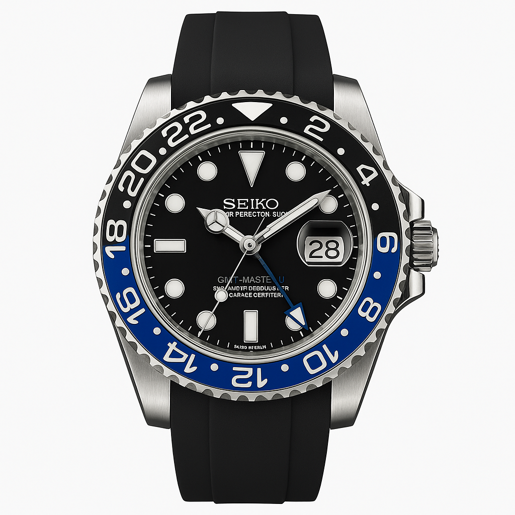 Batman GMT Master II oysterflex - Seiko Mod