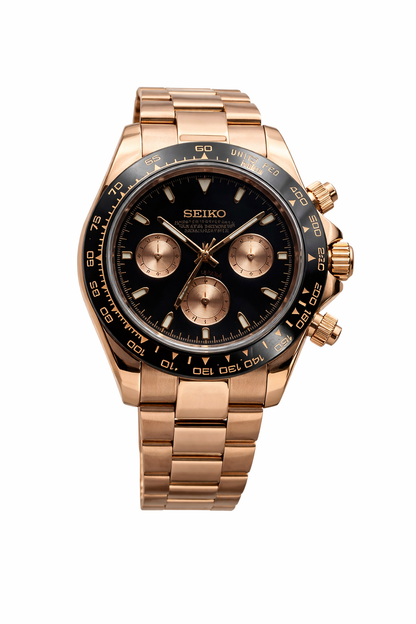 Daytona Rose gold & Black - Seiko Mod