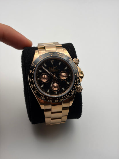 Daytona Rose gold & Black - Seiko Mod