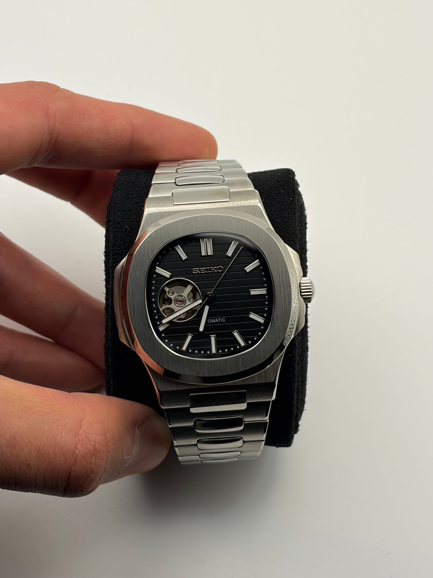 Nautilus Open Heart Black - Seiko Mod