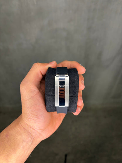 Yacht master Silver & Black Oysterflex  - Seiko Mod