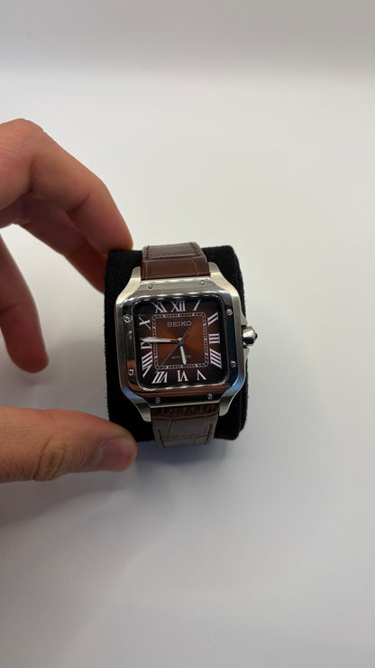 Santos Brown Leather - Seiko Mod