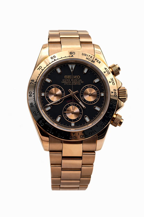 Daytona Rose Gold Black dial - Seiko Mod