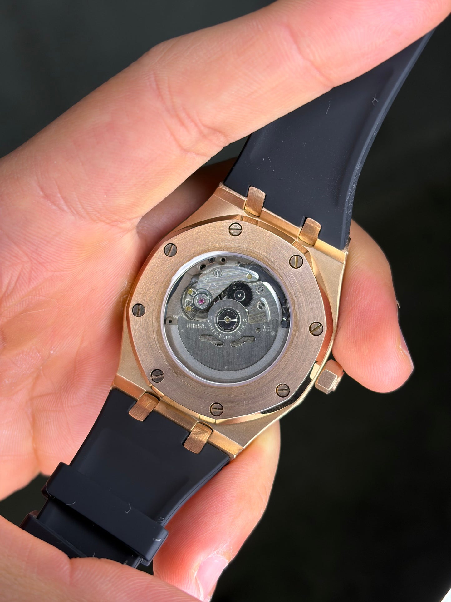 Rose Gold and Black Dial Royal Oak  - Seiko Mod