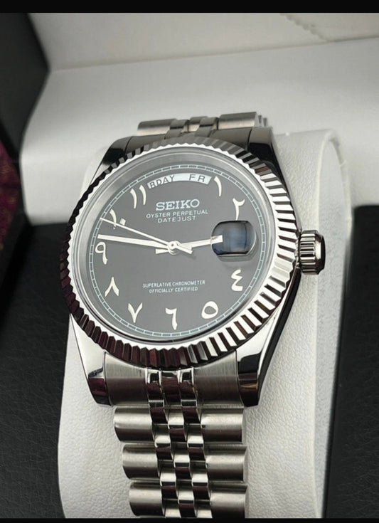 DayDate Black Arabic Dial - Seiko Mod