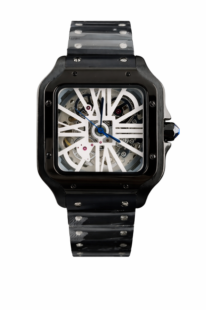 Santos Black White Skeleton - Seiko Mod