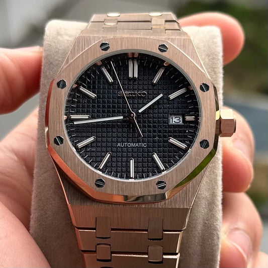 Rose Gold and Black Dial Royal Oak - Seiko Mod