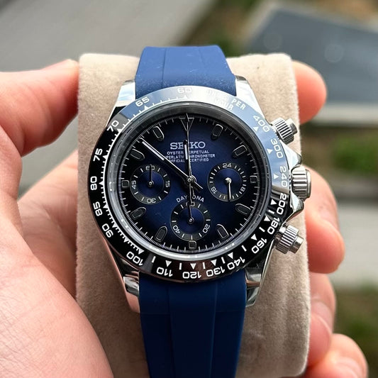 Ocean Blue Daytona Oysterflex - Seiko Mod