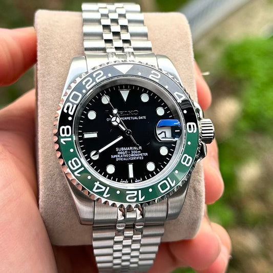 Starbucks Green and Black GMT Master II - Seiko Mod