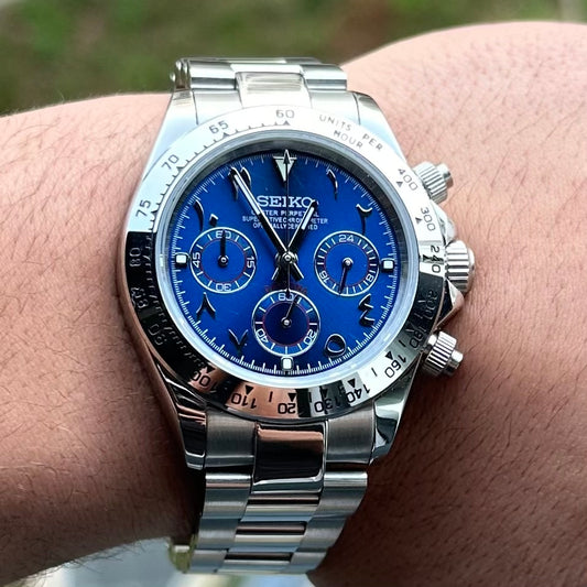 Ocean Blue Arabic Dial Daytona - Seiko Mod