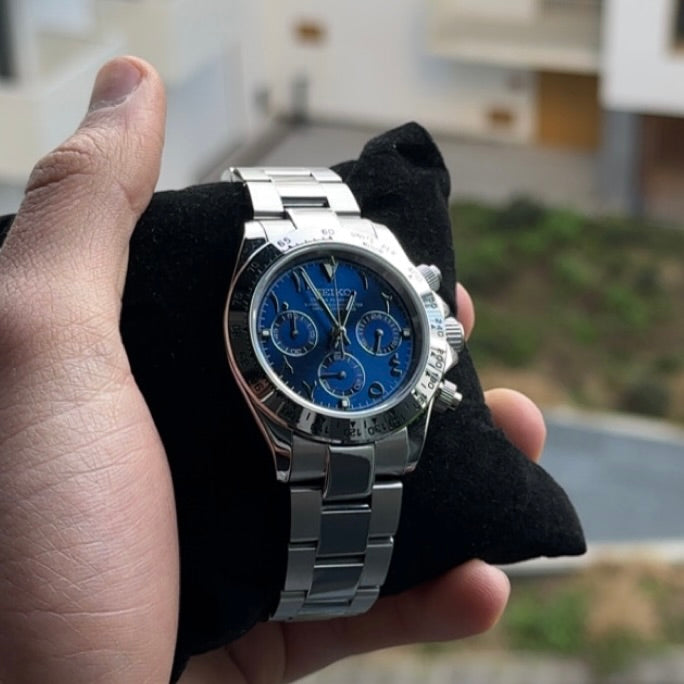 Ocean Blue Arabic Dial Daytona - Seiko Mod