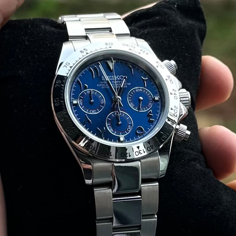 Ocean Blue Arabic Dial Daytona - Seiko Mod